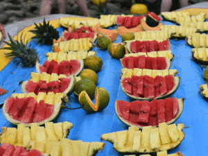 fruit break at arenal rafting