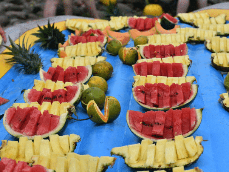 fruit break at arenal rafting